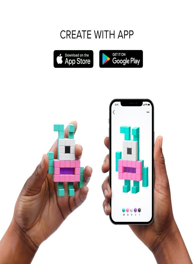 PIXIO Deeps Space Mission NASA - Tiny Magnetic Blocks Building Toy in The Pixel Art Style with Free App - 5/16" Plastic Cubes with 6 Magnets Inside - Open Ended Toy - Creativity Toy for Ages 6+ - Image 3